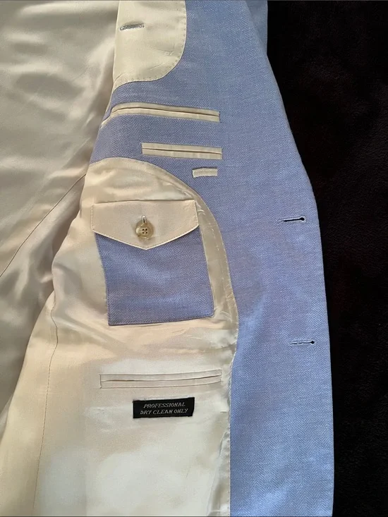 Wool, Bamboo & Silk Light Blue Blazer