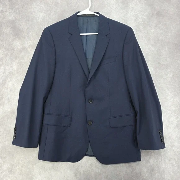Hugo Boss Reda Super 110 Wool Blazer Jacket Mens 38S Navy Blue Sport Coat Italy
