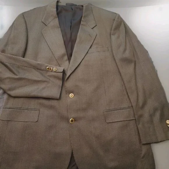 Jhane Barnes Mens 46L Wool Jacket Blazer Sportcoat Italian Woven USA Made VNT