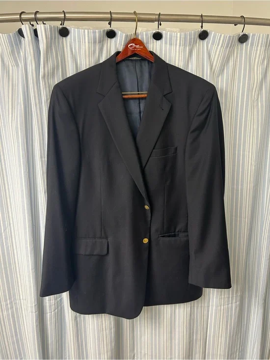 Jos. A. Bank Men's Black Two-Button Sport Coat with Gold Buttons