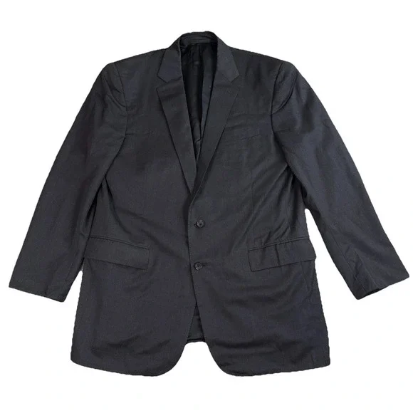 Ralph‎ lauren Blazer Mens 44L Gray Black Label Suit Jacket Wool Italy Sport Coat