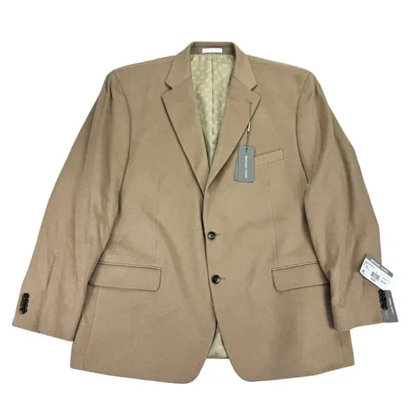 Michael Kors Mens Kipp Wool Cashmere Luxury Classic Fit Sport Coat Tan 48R
