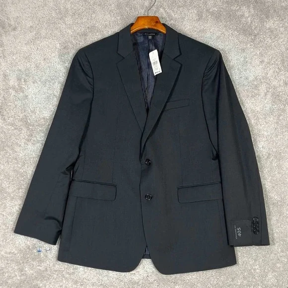 Banana Republic Mens 40S Standard Fit Marzotto Super 120s Wool Suit Jacket Grey
