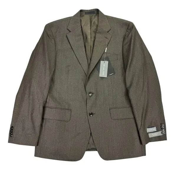 Michael Kors Mens Kidwell Classic Fit Wool Blend Stretch Suit Jacket Brown 40S