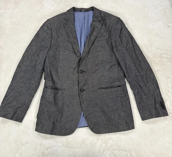 Banana Republic Mens Blazer 40R Gray Tailored Slim Fit Sport Coat Jacket