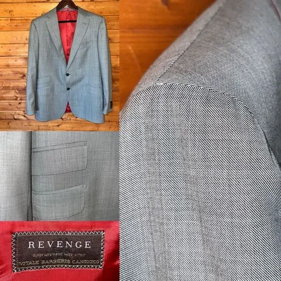 SuitSupply blazer 42R Sienna light gray 100% wool VBC super 140s Revenge fabric