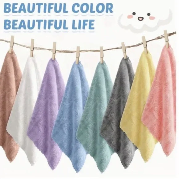 5pcs Soft Absorbent Microfiber Towels, 9.8