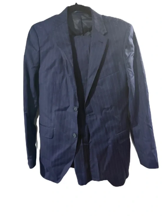 Navy Pinstripe Men's suit slim fit 30
