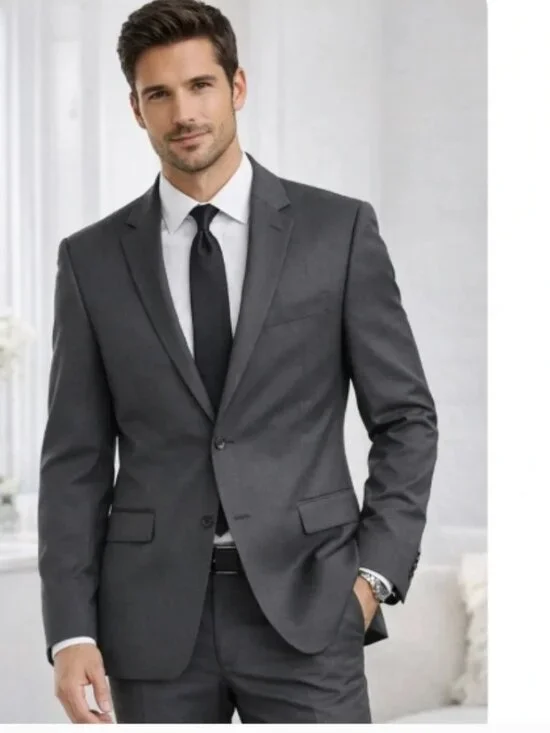 ALFANI Pin Striped Cashmere Wool Blend Men Suit Set Jacket and Pants