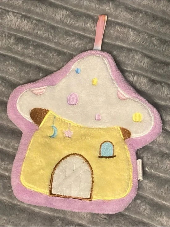 Plush Mushroom Chenille Baby Washcloth or Hand Towel in Pastels