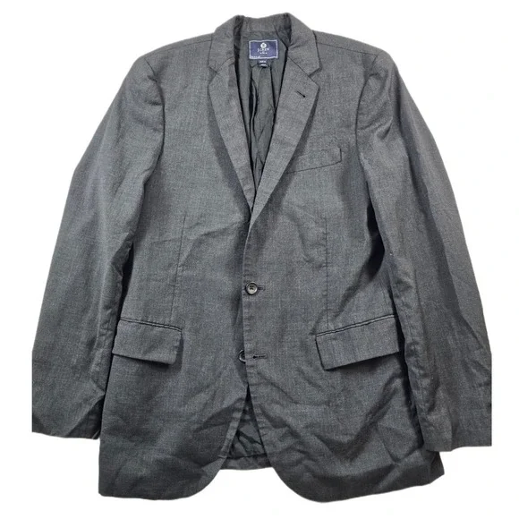 J.Crew Blazer Men 40R Charcoal Gray Wool Blend Two Button Sport Coat Suit Jacket