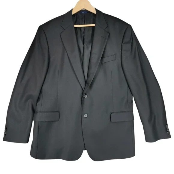 Joseph Abboud Loro Piana Blazer 48L Mens Black Super 120s Suit Jacket Sport Coat