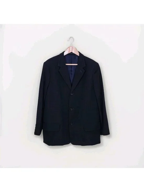 Vtg Y's Yohji Yamamoto Blazer Mens Sz 3/L Black Lined 3B Avant Garde Unisex Edgy