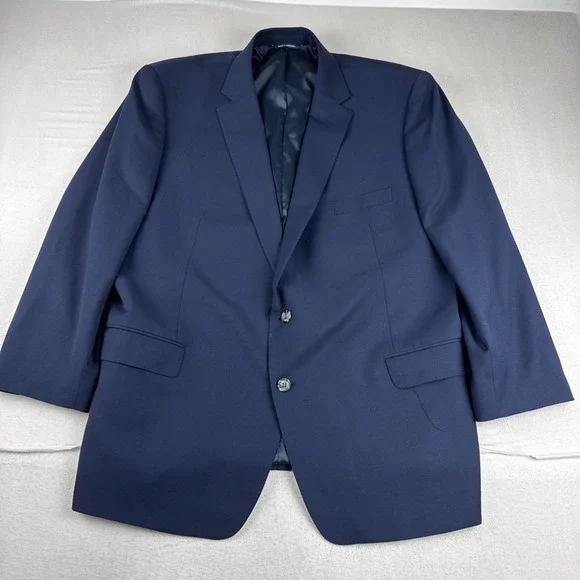 Ralph Ralph Lauren Mens Navy Blue Blazer Sz 50L Wool Blend  Double Vented
