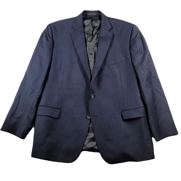 LRL Ralph Lauren Blazer Mens 46R 46 Navy‎ Blue Stripe Suit Jacket
