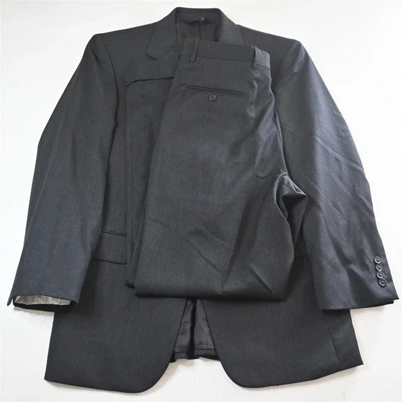Jos A Bank 39R 32x32 Gray 100% Wool Gordon‎ Mens Jacket Pants Suit