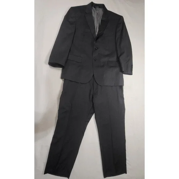 Jos. A. Bank 44 Short/38 Waist Mens 2 Piece Suit Charcoal Gray Blazer Pants Set