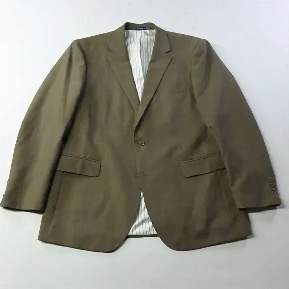 Stafford 46L Brown 2 Button Notch Lapel Mens Blazer Sport Coat Suit‎ Jacket