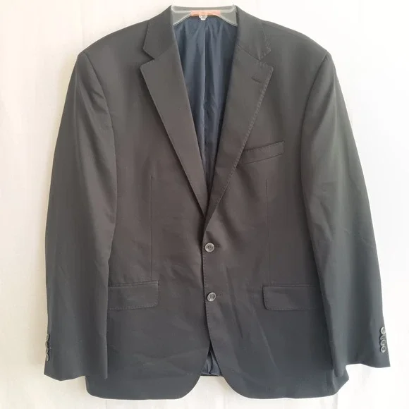 Cremieux Blazer Mens 46 Navy Blue  Made in Canada 2 Button Sport Coat