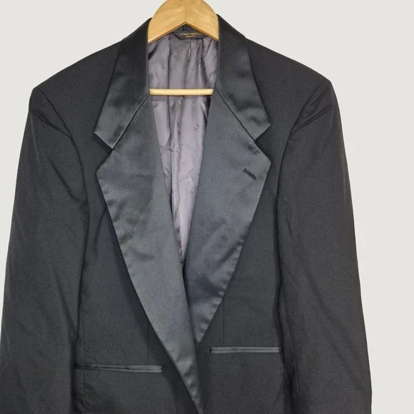 Christian Dior Tuxedo Jacket Men 40S Black Loro Piana Wool Peak Lapel Formal USA