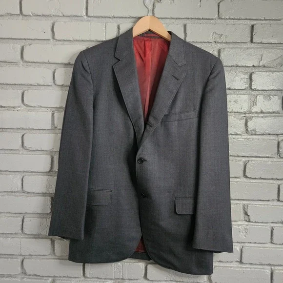 H Freeman & Son George J Good Berkeley Charcoal Gray Naturalaire‎ Suit Mens 39R