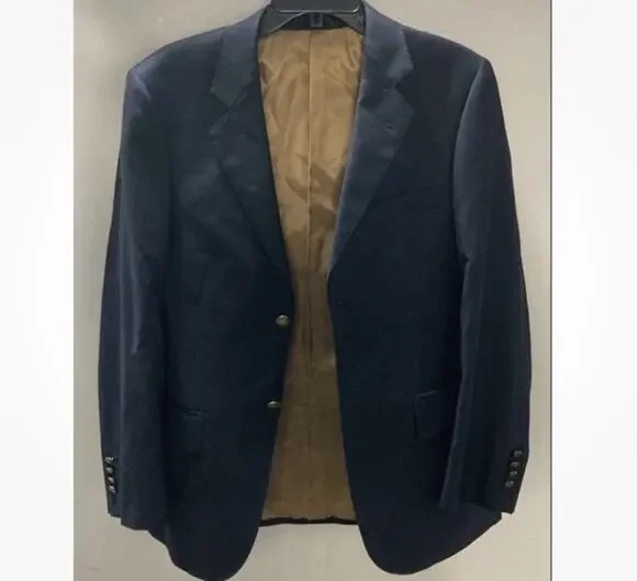 Baroni Mens Blue Long Sleeve Notch Lapel Single-Breasted Blazer Size 36S