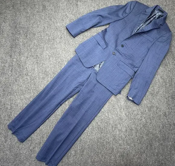 Psycho Bunny Suit Mens 30 Blue Slim Fit Jacket/Pants Dillard’s Skull Lining