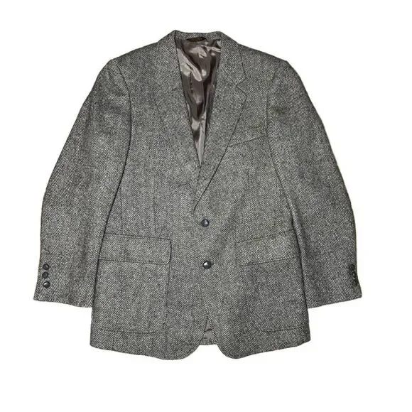 Vintage John Peel Ltd. Classic Tweed Wool Gray Men's Sports Coat (Size: 40R)
