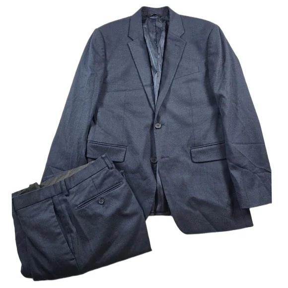 Banana Republic Suit Set Mens 38S 2 Piece Pants 32x29 Navy Blue Standard Fit