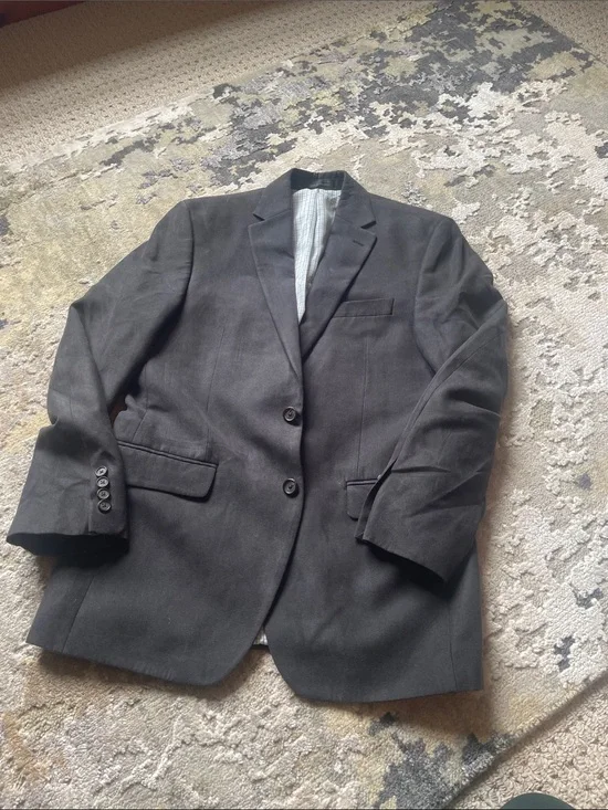Men's Charcoal Gray Two-Button Blazer