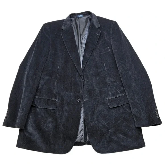 Saddlebred Corduroy Sport Coat‎ Mens 46L 46 Black Western Cowboy Blazer