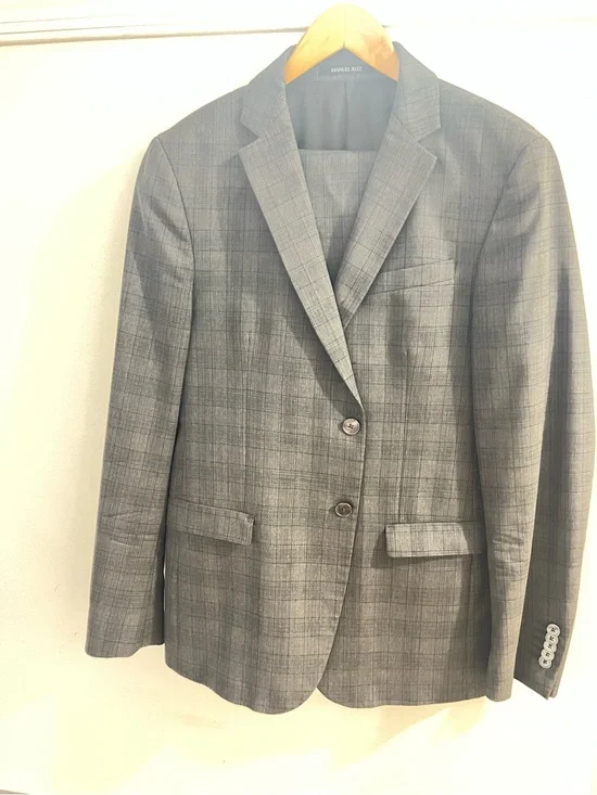 Manuel Ritz Gray Plaid Men's Sport Coat