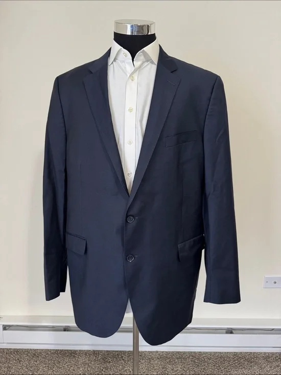 Peter Millar mens 48XL extra long navy blue 100% wool 2-button suit jacket EUC