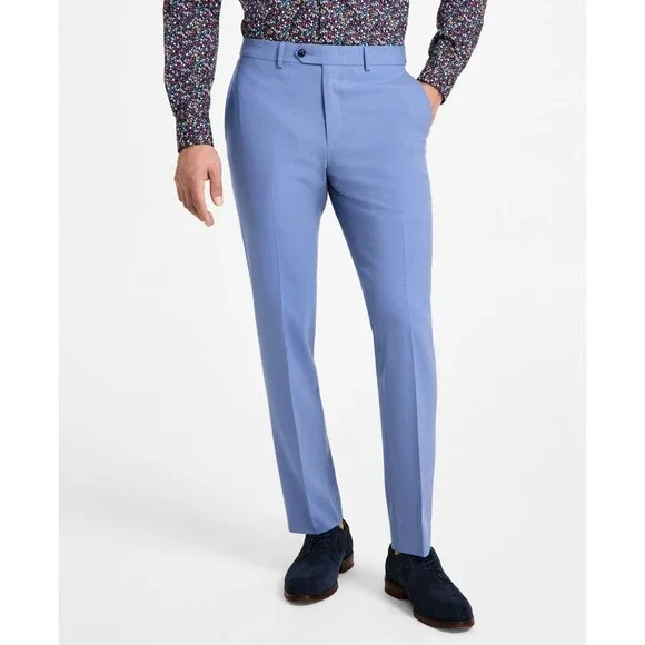 Bar III Wool Blend Slim-Fit Suit Pants Men's 29X30 Light Blue Button Closure