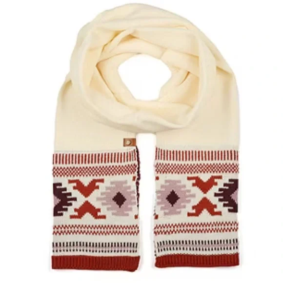 FRYE CLOUD DANCER SCARF SOUTHWESTERN DESIGN CREAM RUST NWOT