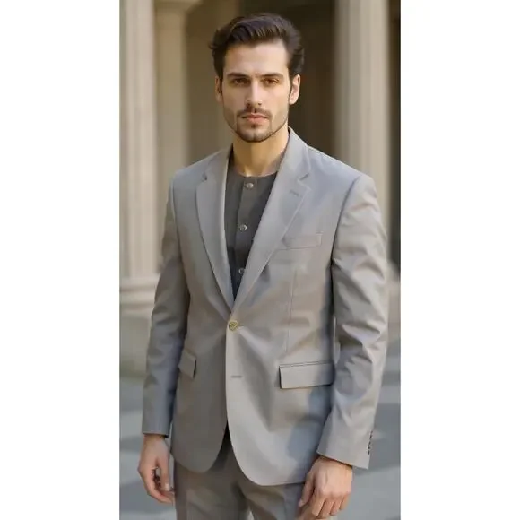 Ralph Lauren Men's Gray‎ Wool Blend Blazer Jacket Size 42L Formal