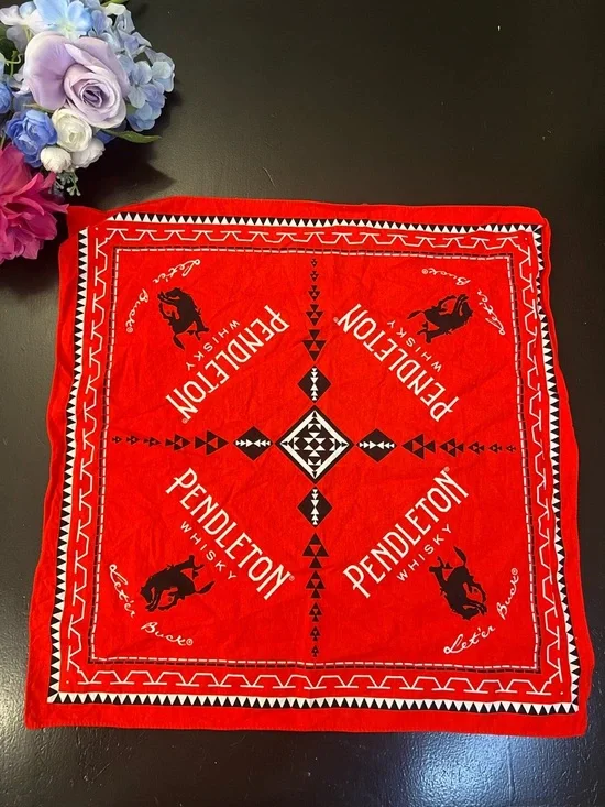 PENDLETON‎ WHISKY Bandanas Scarves PBR Rodeo RED Bucking Bronco