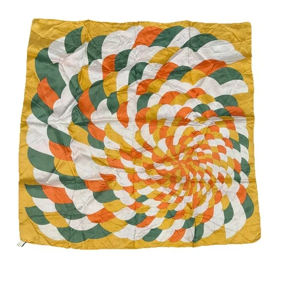 Vtg Geometric Scarf Made In Italy 100% Acetate 25