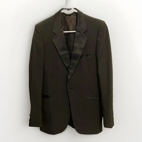 Pierre Cardin Black Satin-Lapel Tuxedo Jacket 38L Formal Special Occasion