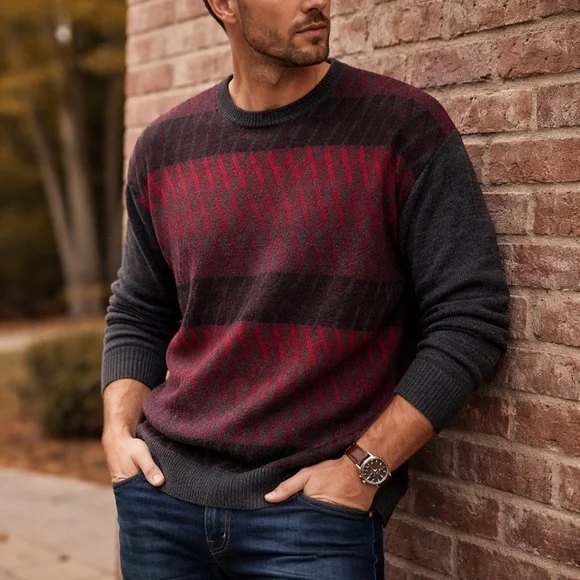 Cellinni Collection 3XLT Big & Tall‎ Wool Blend Sweater Long Sleeve  knit Cosby