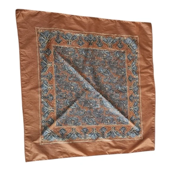 Vintage Retro Carol Wright Water Repellent‎ Nylon Rain Scarf Brown Paisley