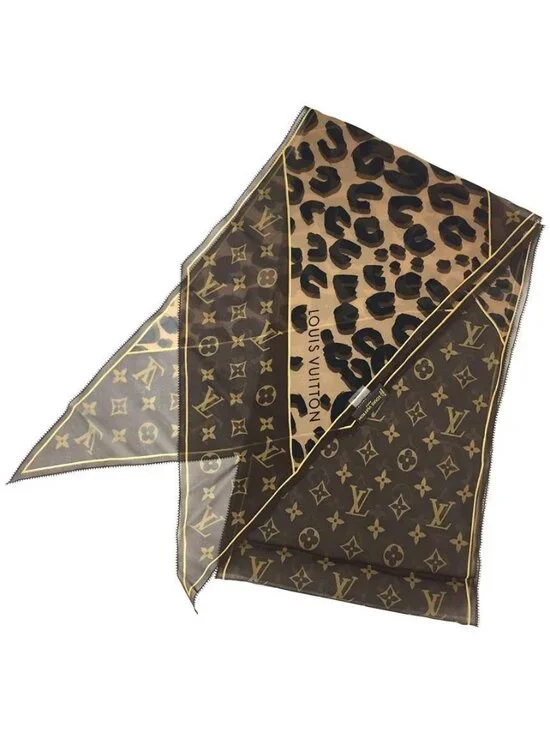 Louis Vuitton Echarpe Monogram Scarf Shawl Leopard