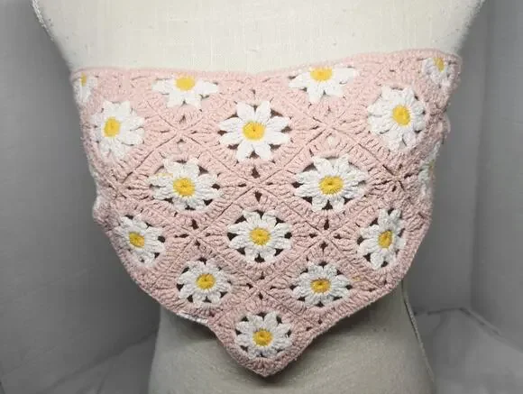 Anthropologie Crochet Hair Scarf-$38 Boho Retro Indie Casual