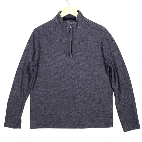 Van Heusen Men's Size Small‎ Quarter Zip Pullover Sweater Dark Gray