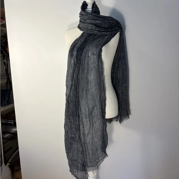 Brunello Cucinelli Charcoal Textured Scarf