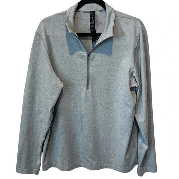 Lululemon Mens Metal Vent Tech 1/2 Zip 2.0 Pullover Heathered‎ Grey Large