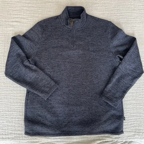 Chaps Black And Gray 1/4 Zip Knit Pullover Sweater Men's 2XL‎ Pre-Owned