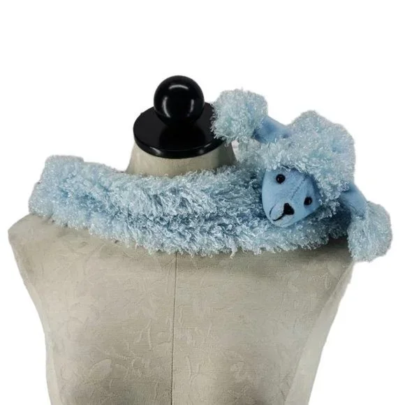 Cosplay Novelty Light Blue Poodle‎ Dog Fashion Wrap Scarf