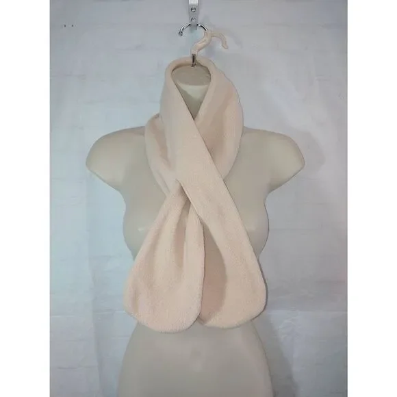 Unisex Men's Women's Fleece Solid Beige Scarf