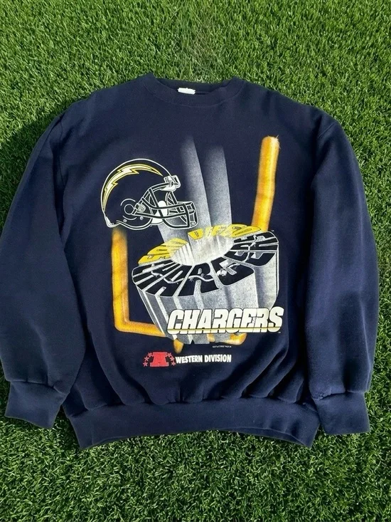 1995 Vintage San Diego Chargers Navy Pullover Crewneck Sweatshirt XL